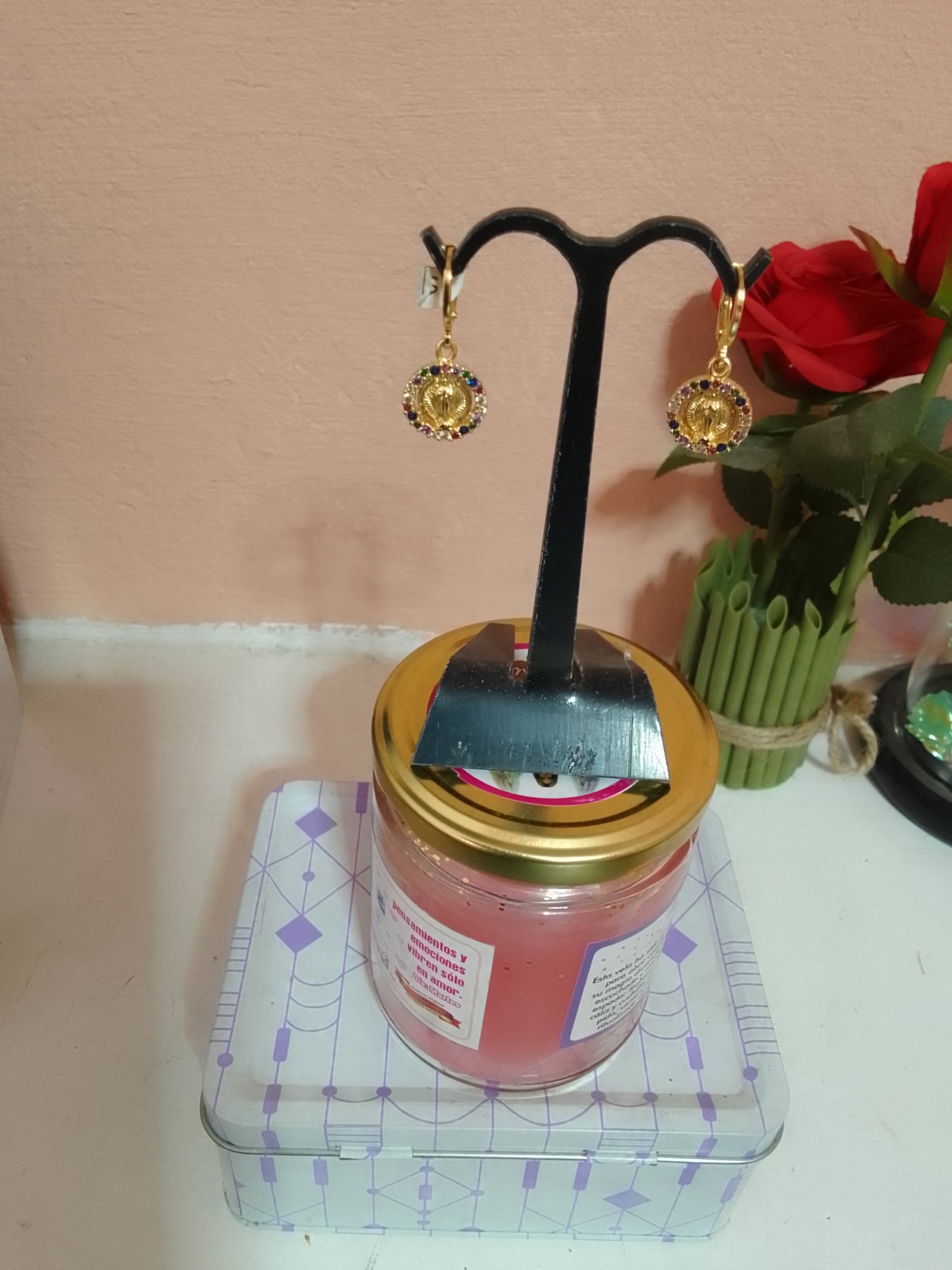 Aretes virgen de guadalupe