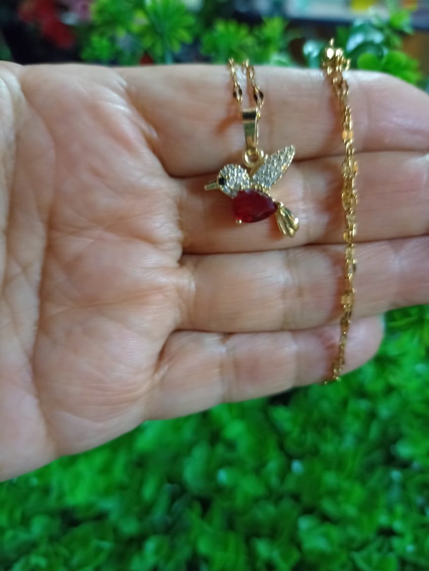 Cadena con dije colibrí