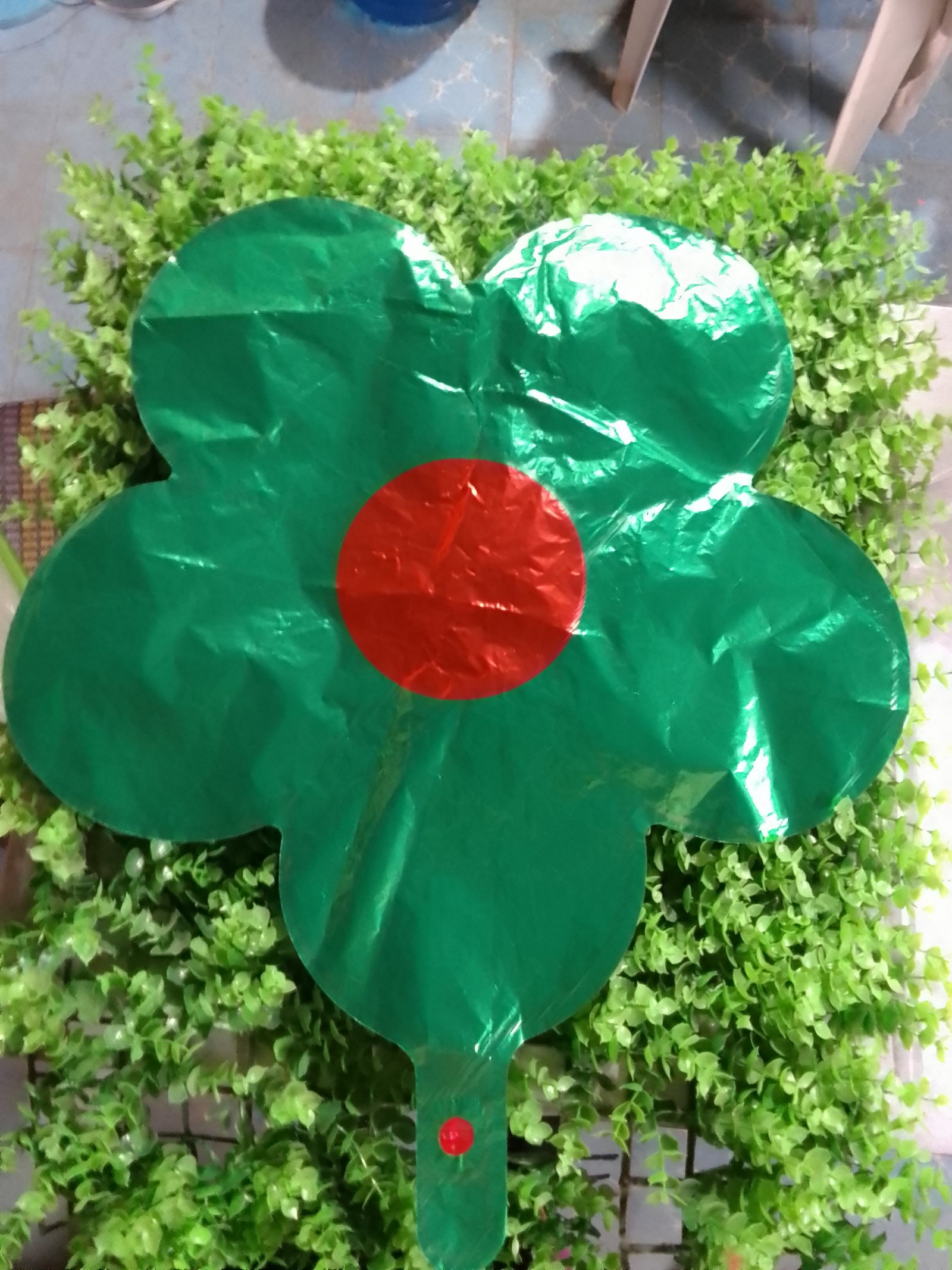 Rosa verde centro rojo